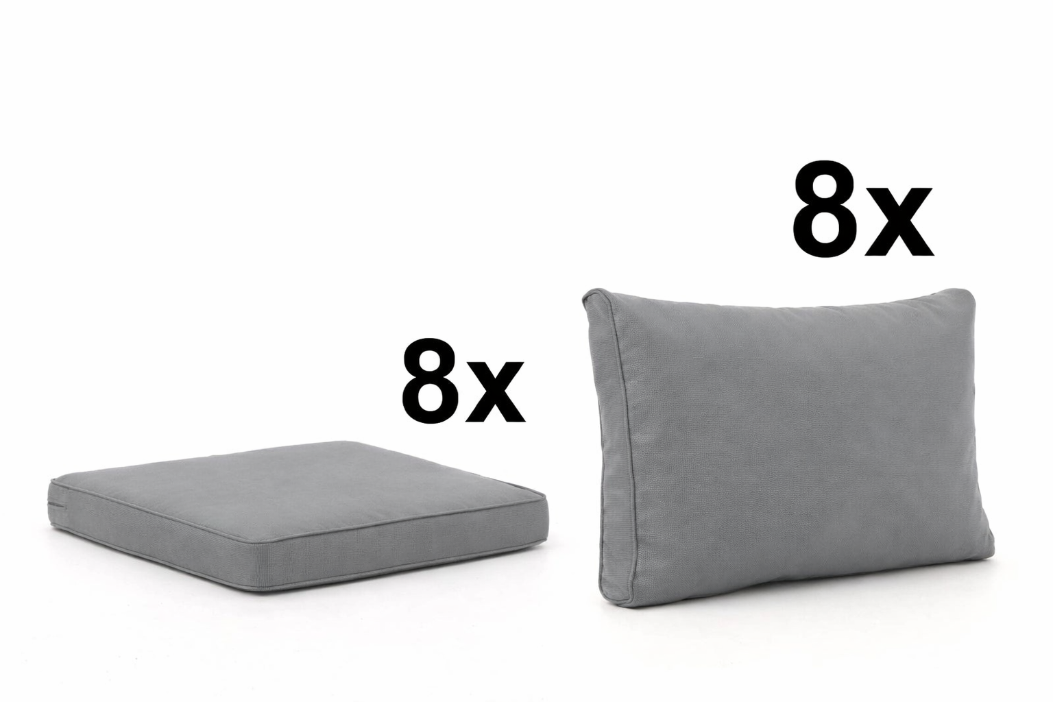 Kussenset lounge grijs 8 p.