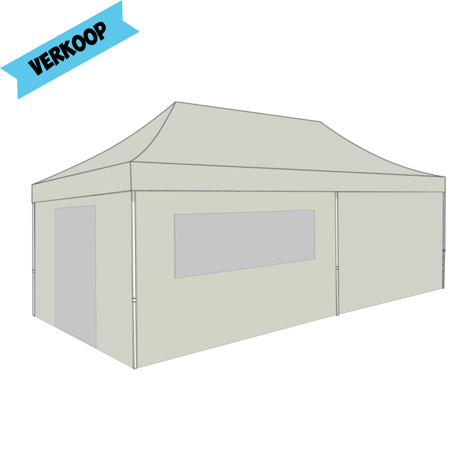 2dehands - Vouwtent 4x8m Grijs incl. zijwanden