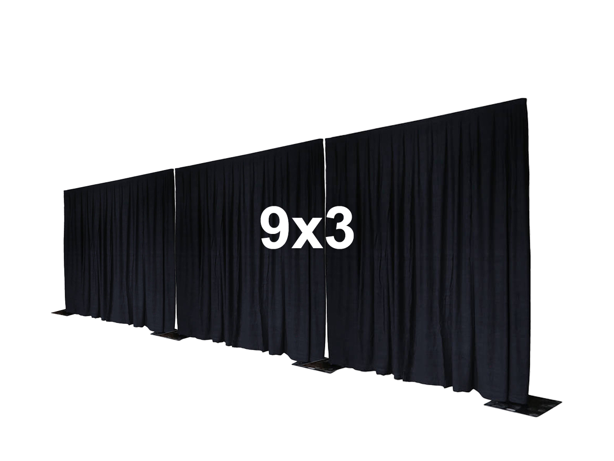 Set Scheidingswand zwart 9x3m