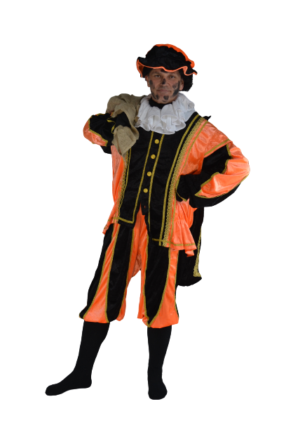 Pietenpak XL Zwart-Oranje