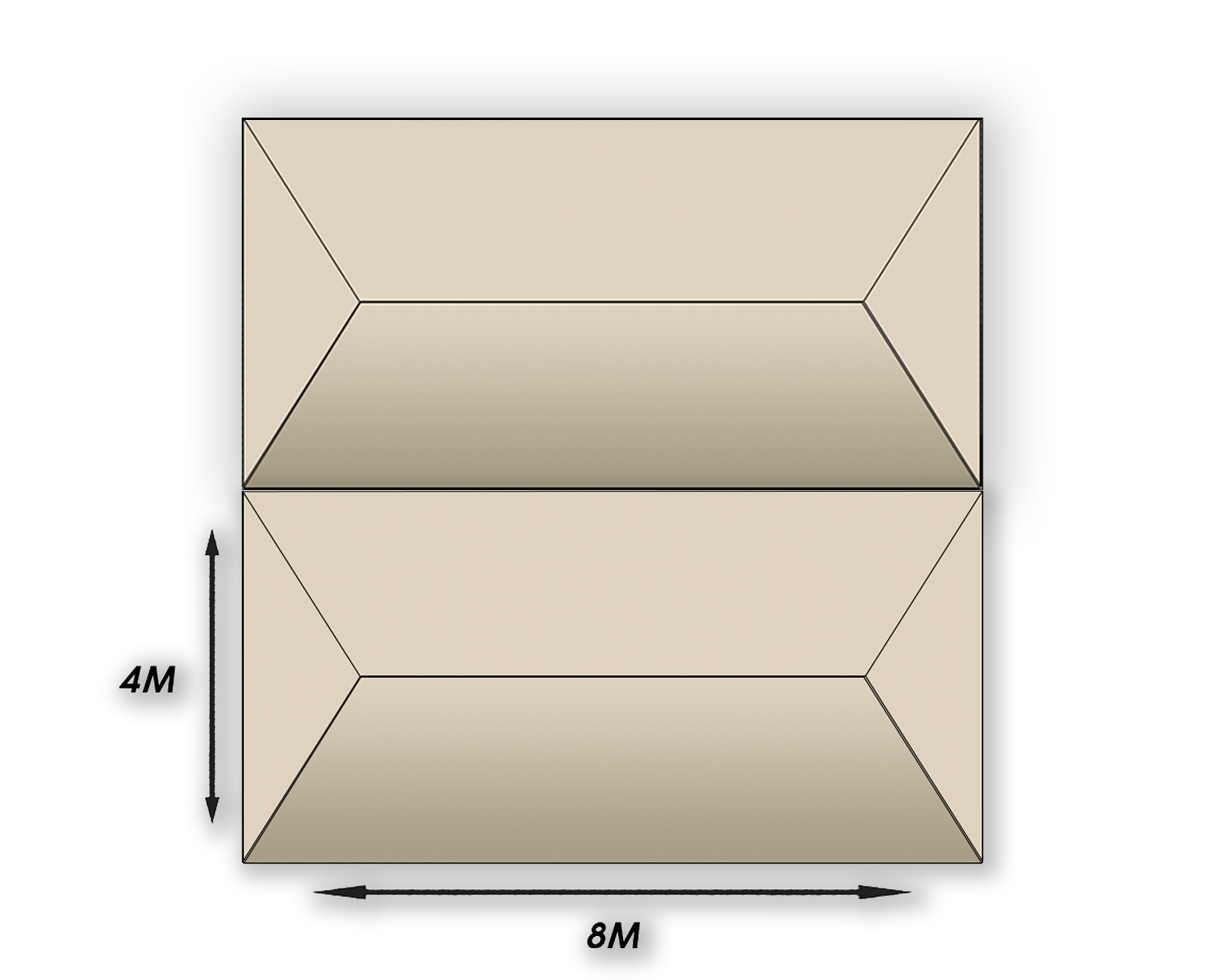 Tentencombi 8x8m Zandkleur incl. zijwanden