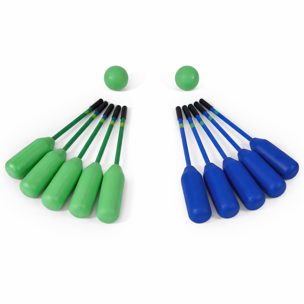 Knotshockey boarding + 10 ball bouncer sticks en twee ballen