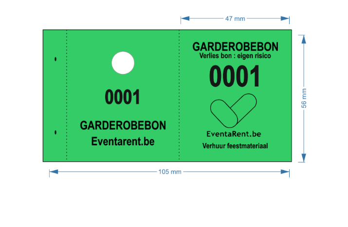 Garderobenummers 50 stuks - Groen