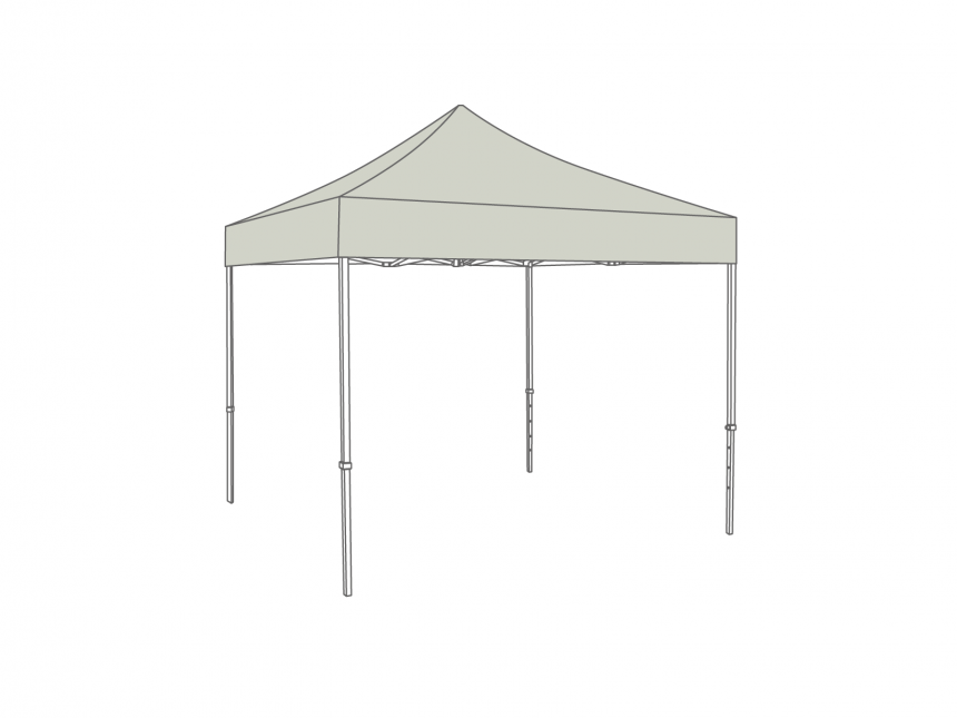 Vouwtent 4x4m Zandkleur (zonder zijwanden)