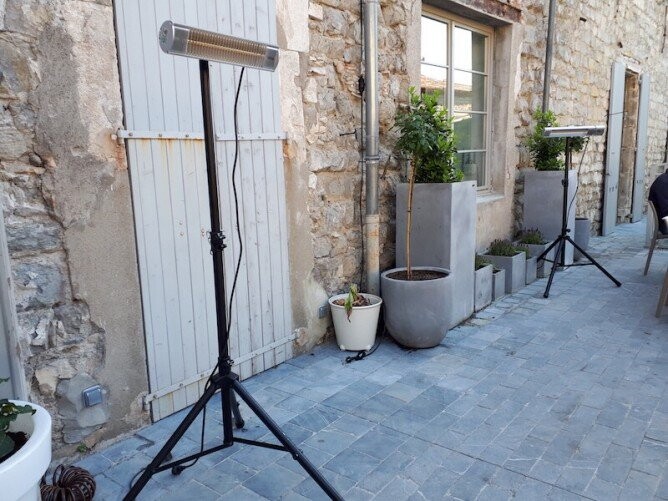 Straalverwarming of elektrische verwarming voor buiten