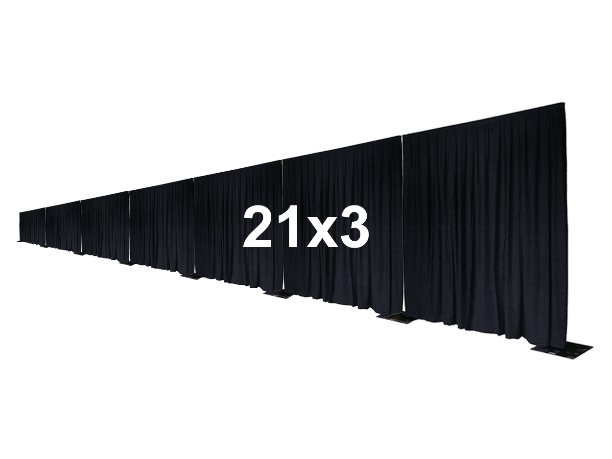 Set Scheidingswand zwart 21x3m