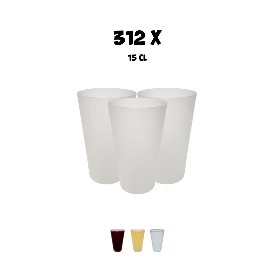 Herbruikbare stapelbare beker 15cl wijn & cava (312 stuks)