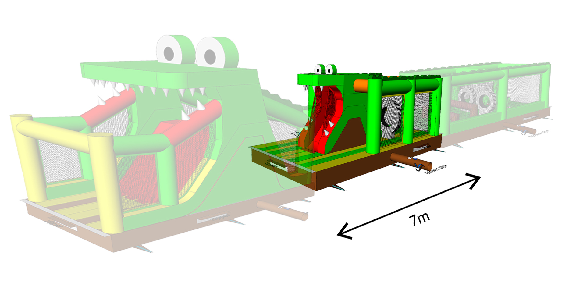 Kroko 7m Glij + Obstakels