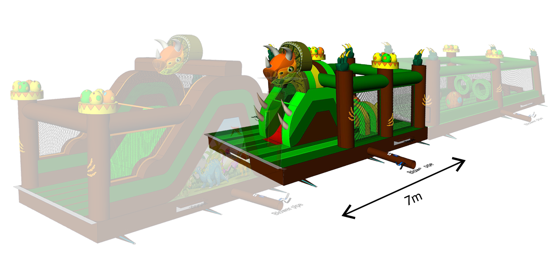 Dino 7m Glij + Obstakels