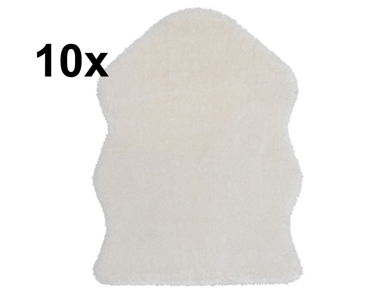 Kussenset 10 witte vachten korte haren