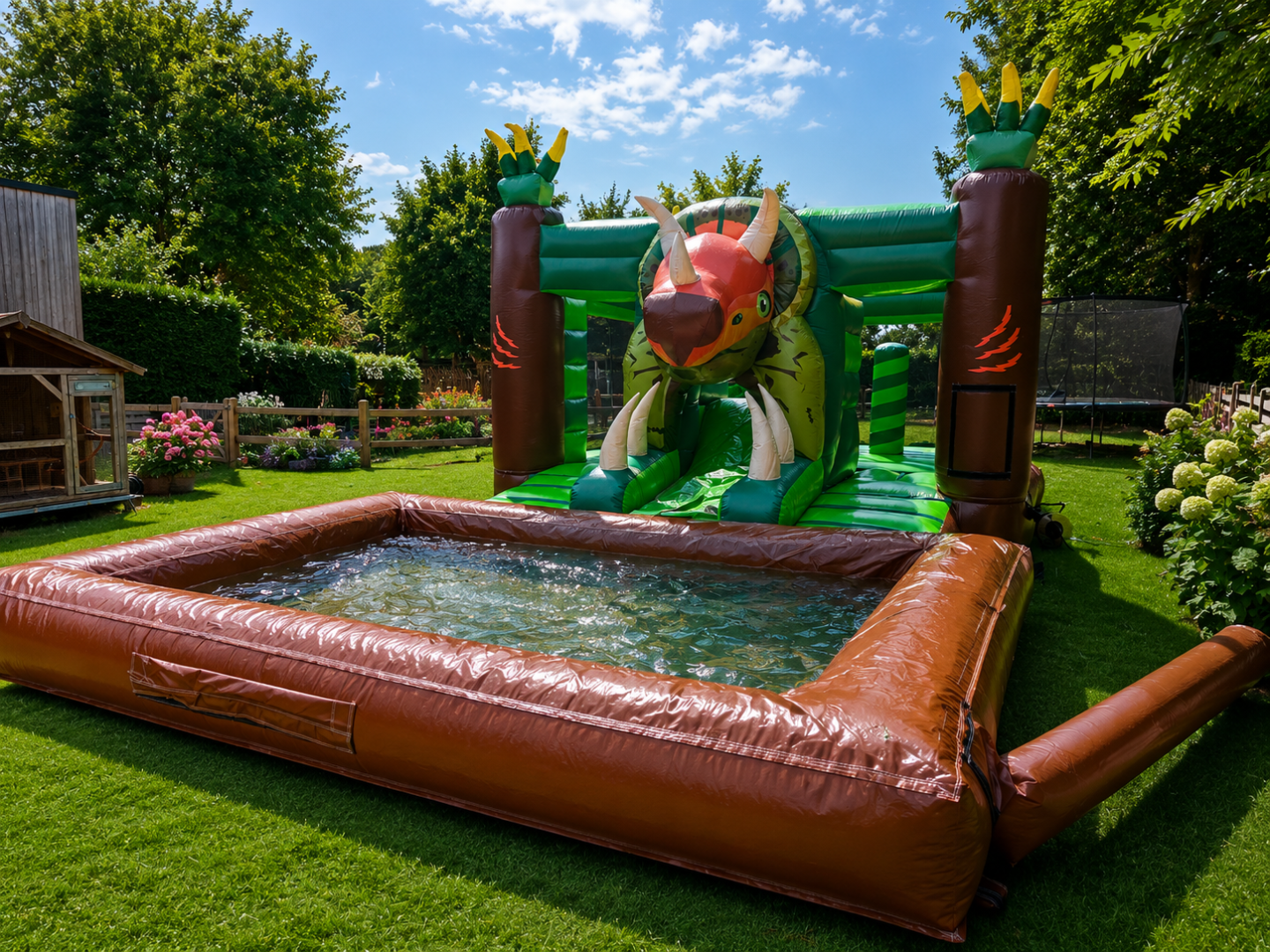 Springkasteel multiplay Dino met Zwembad