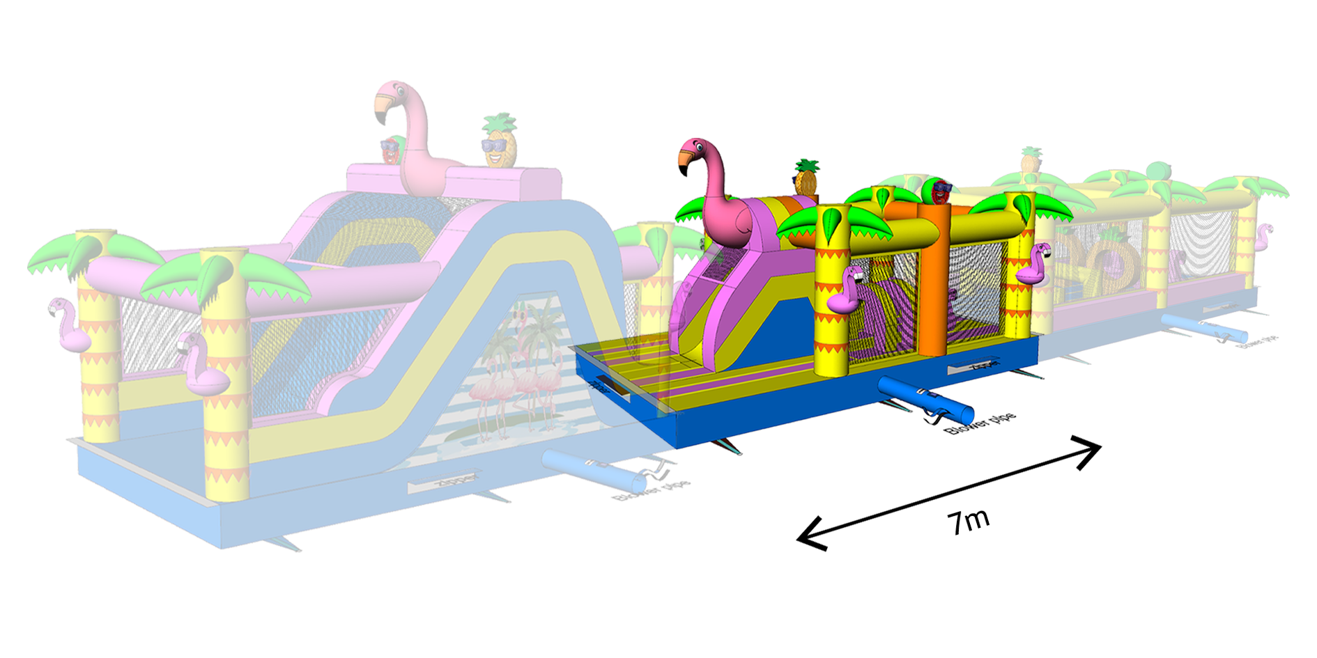 Flamingo 7m Glij + Obstakels
