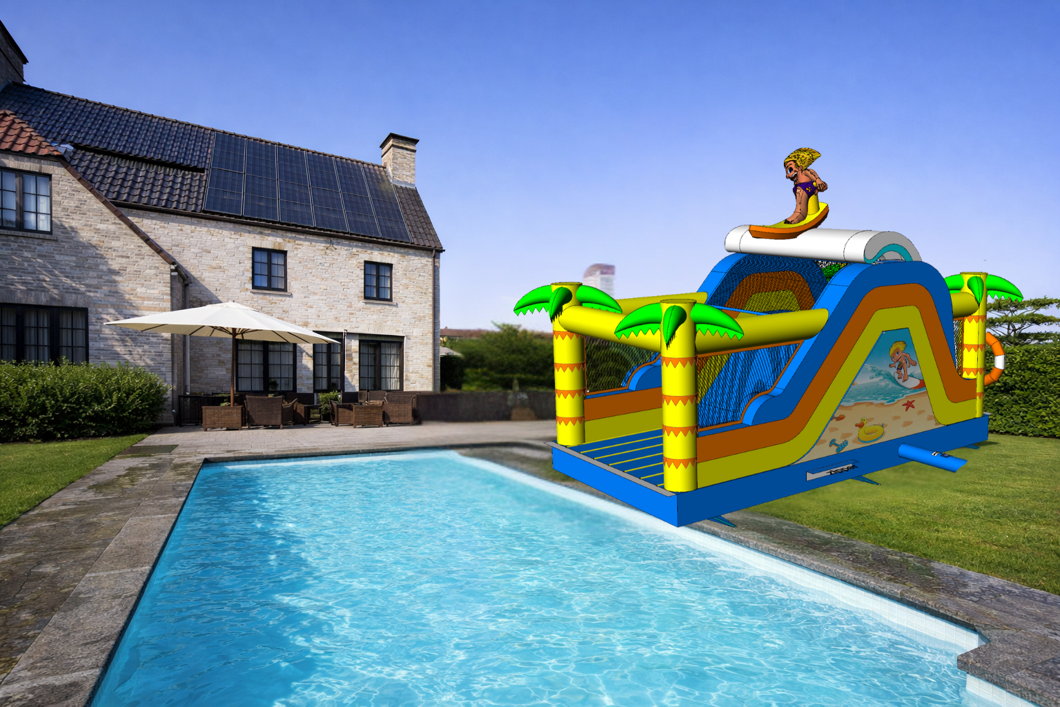 Glijbaan Surf naast het water