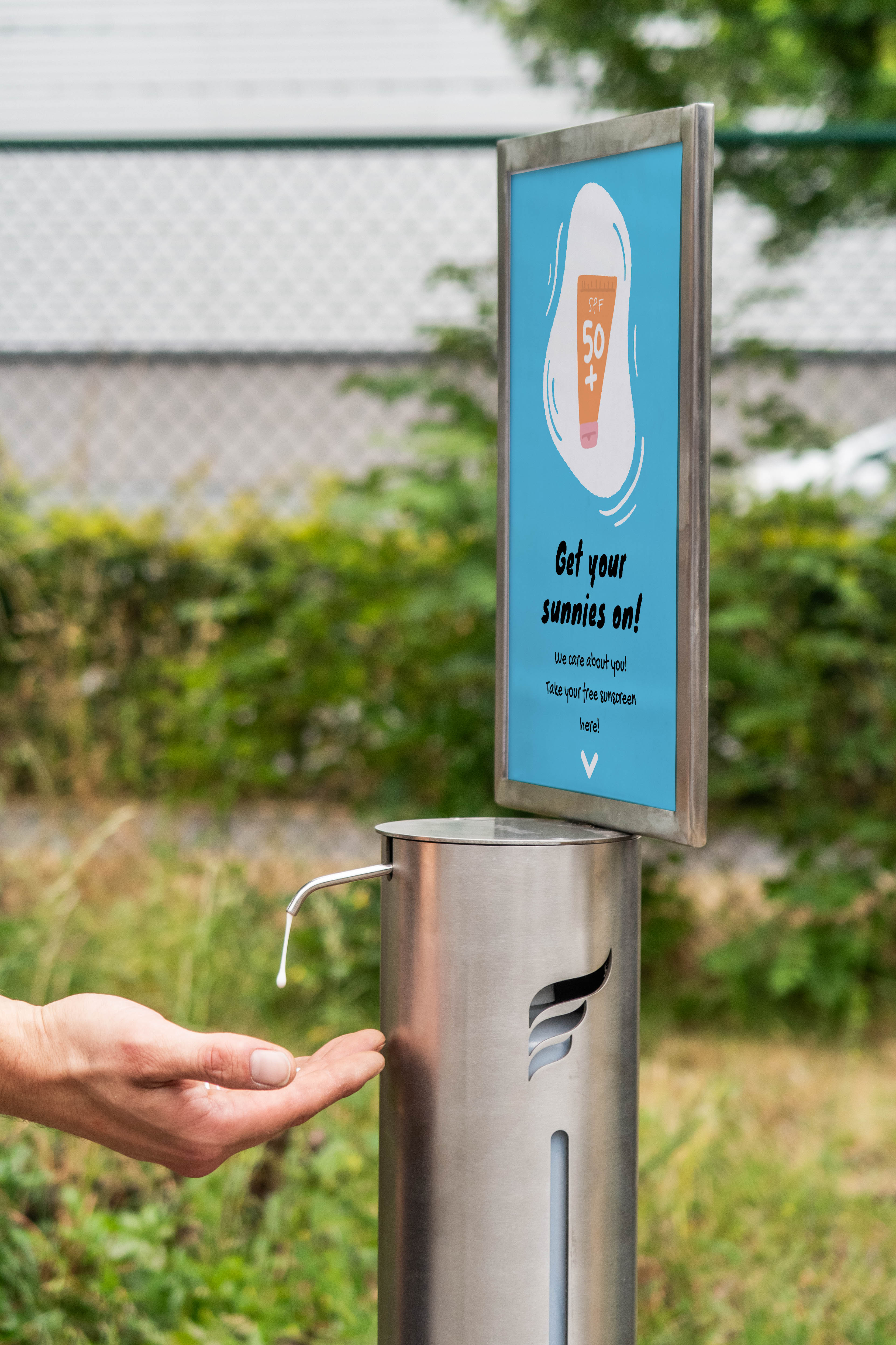 Zonnecrème dispenser Staand RVS voetpedaal 2l