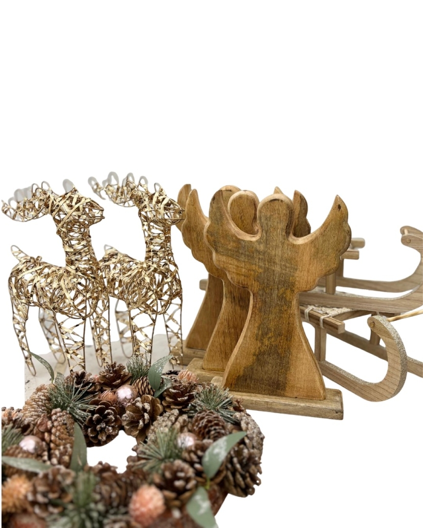 Kerstdeco S - Kerstpakket Golden Wood