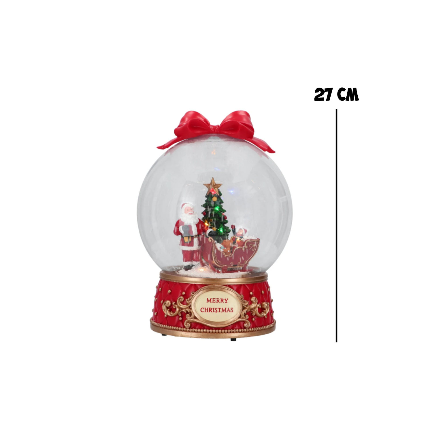 Kerstdeco S - Sneeuwbal Kerstmis  21x21x27cm