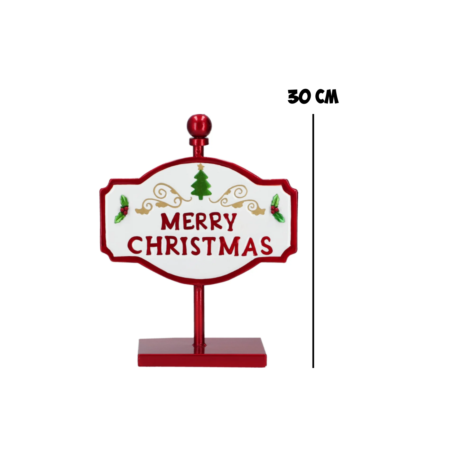 Kerstdeco S - Bord Merry Christmas - 24x10x30cm