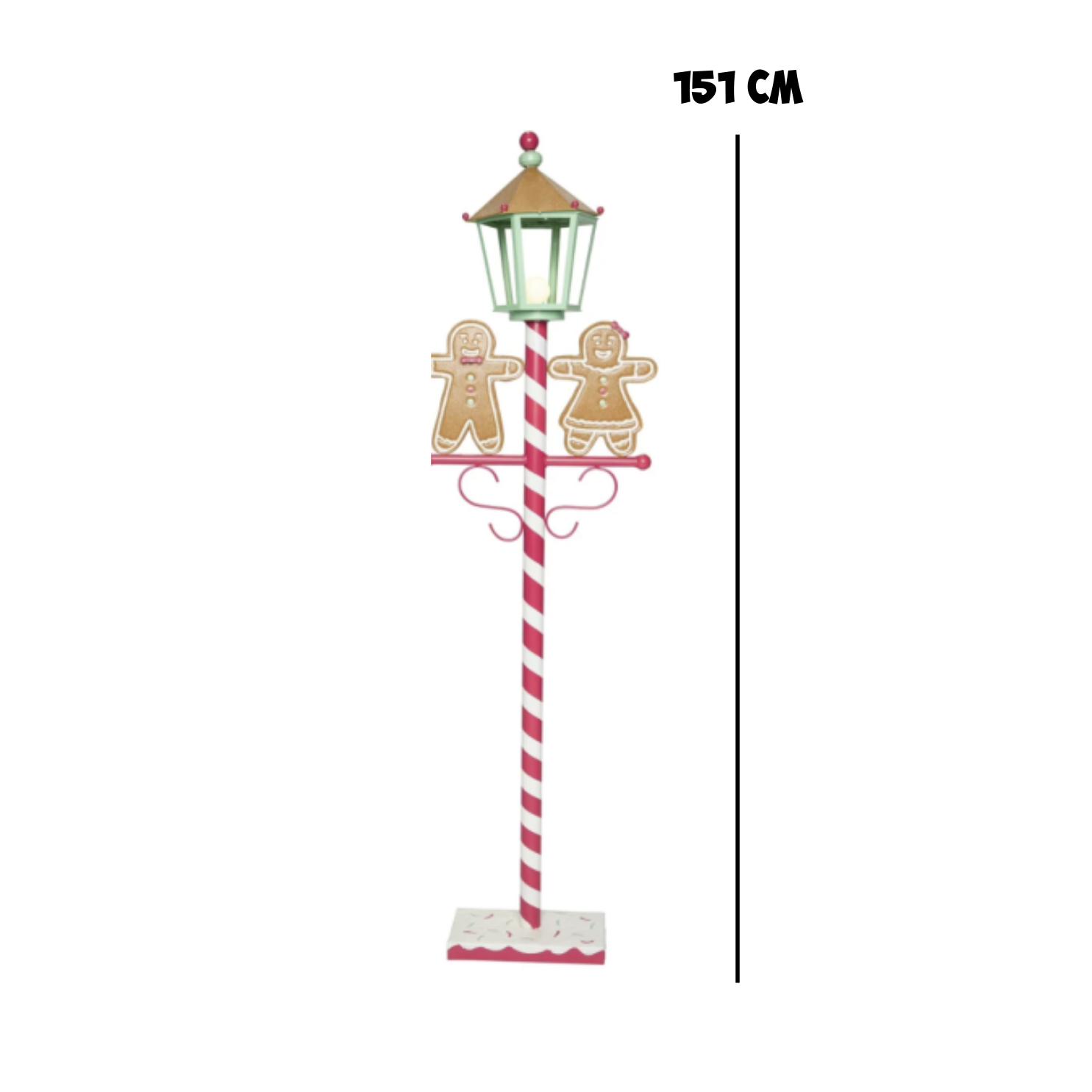 Kerstdeco XL - Lantaarnpaal Gingerbread - 44x22x151cm