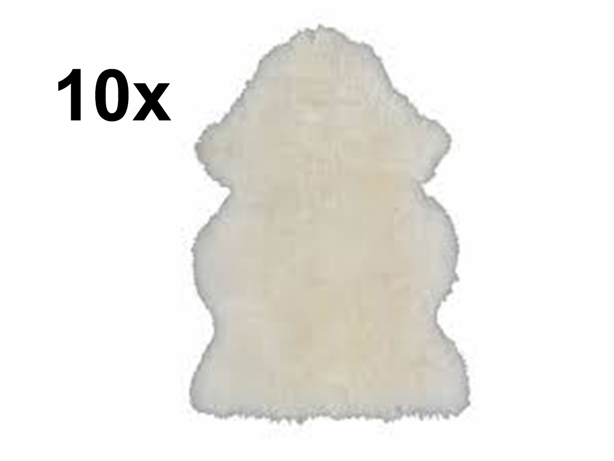 Kussenset 10 witte vachten lange haren