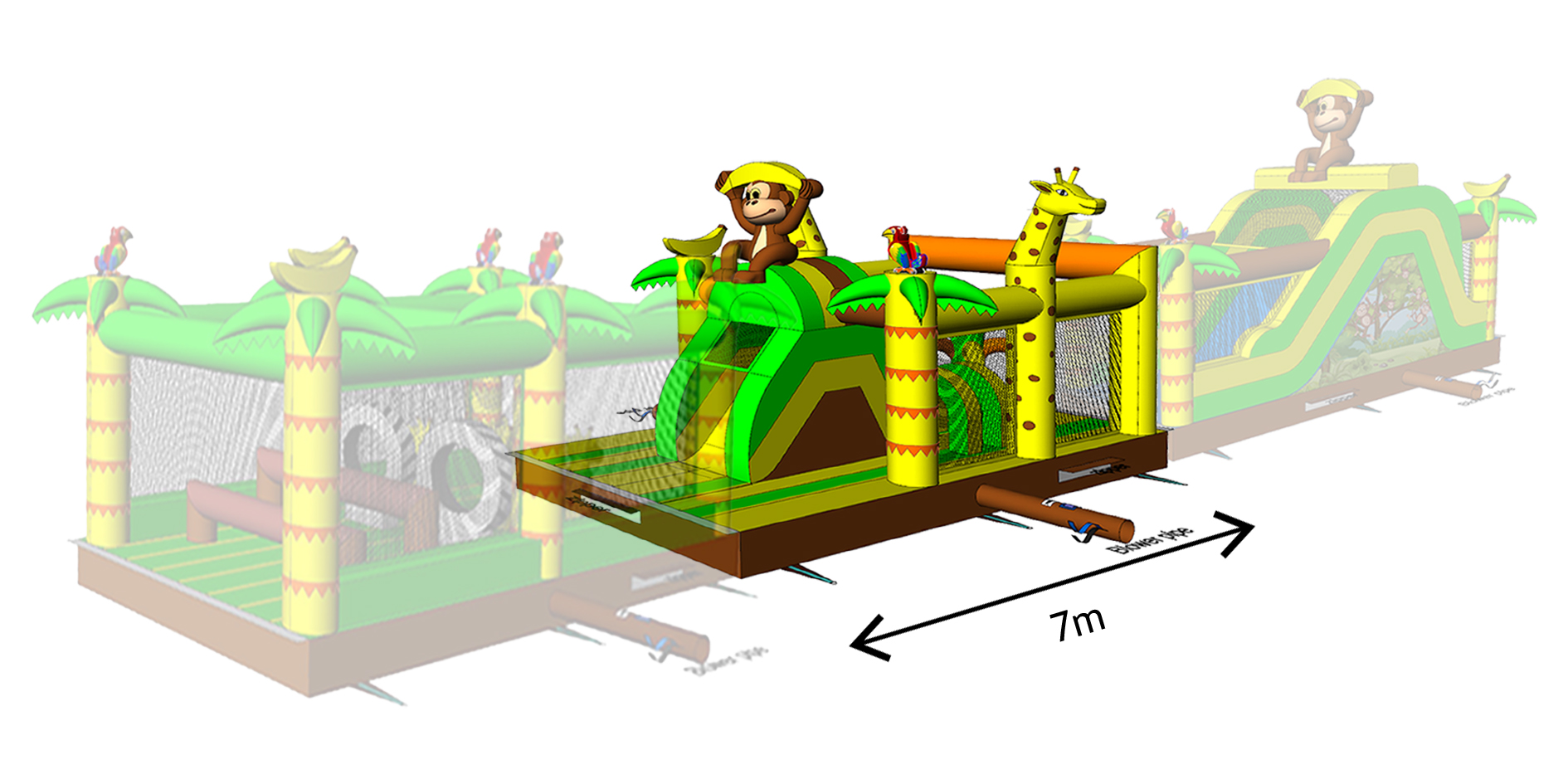 Monkey 7m Glij + Obstakels