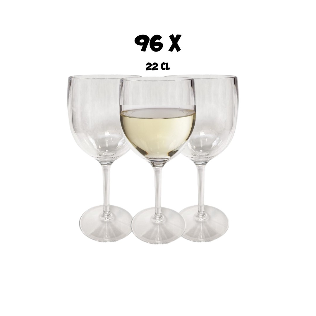 Herbruikbare luxe wijnbeker 22 cl (96 stuks)