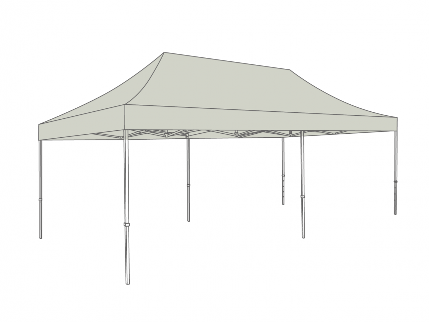 Vouwtent Hemiksem  4x8m Zandkleur incl gewichten 4bft (zonder zijwanden)