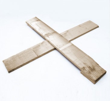 Houten Kruis 60x60cm - Voet kerstboom incl. 2 vijzen 8cm (verkoop)