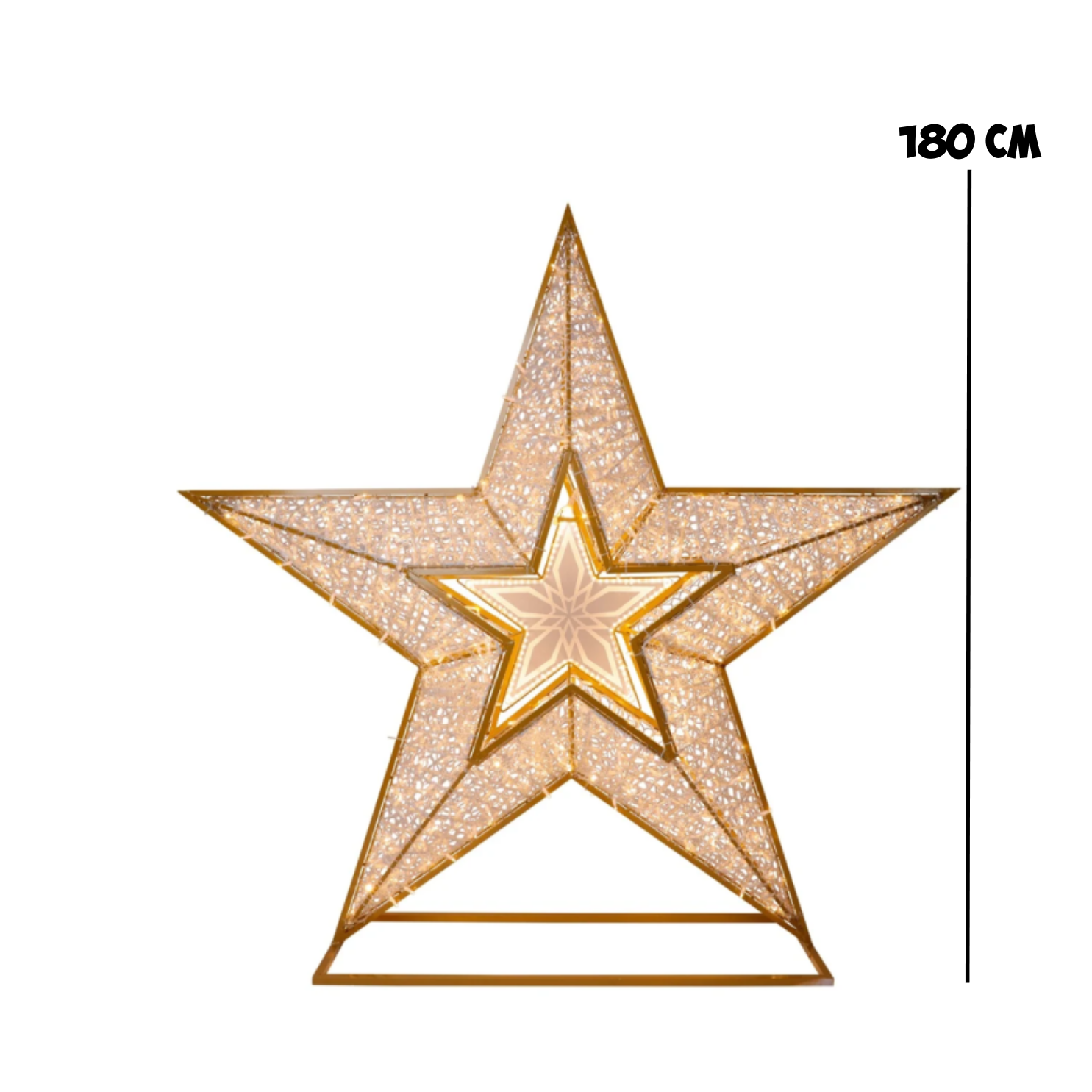 Kerstdeco XXL - Christmas Led Star 180x40x200cm